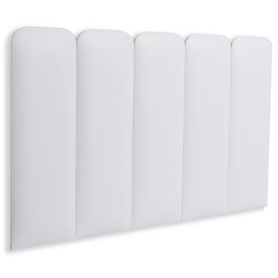 Cabeceira Solteiro Kit 5 Placas Modelo Arredondada - Courino Branco