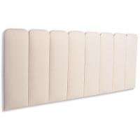 Cabeceira Queen Kit 8 Placas Modelo Arredondada - Suede Creme / Off White - 1