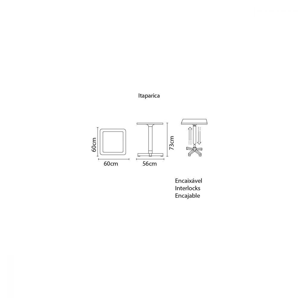 Mesa Tramontina Itaparica Polipropileno Branco 60x60cm - 2