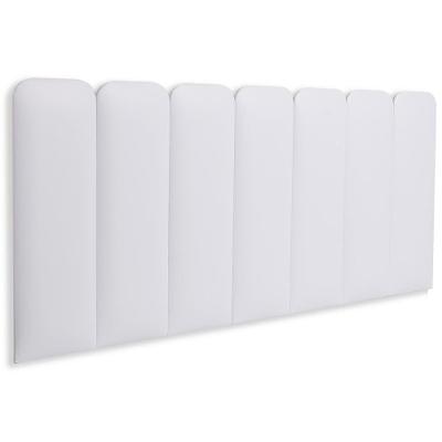 Cabeceira Casal Kit 7 Placas Modelo Arredondada - Courino Branco