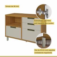 Balcão Para Cozinha 1 Porta 4 Gavetas Imperatriz Nesher Móveis Freijó/off White