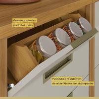 Balcão Para Cozinha 1 Porta 4 Gavetas Imperatriz Nesher Móveis Freijó/off White - 5