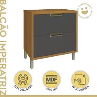 Balcão Para Cozinha 1 Porta 1 Gaveta Imperatriz Nesher Móveis Freijó/grafite - 6