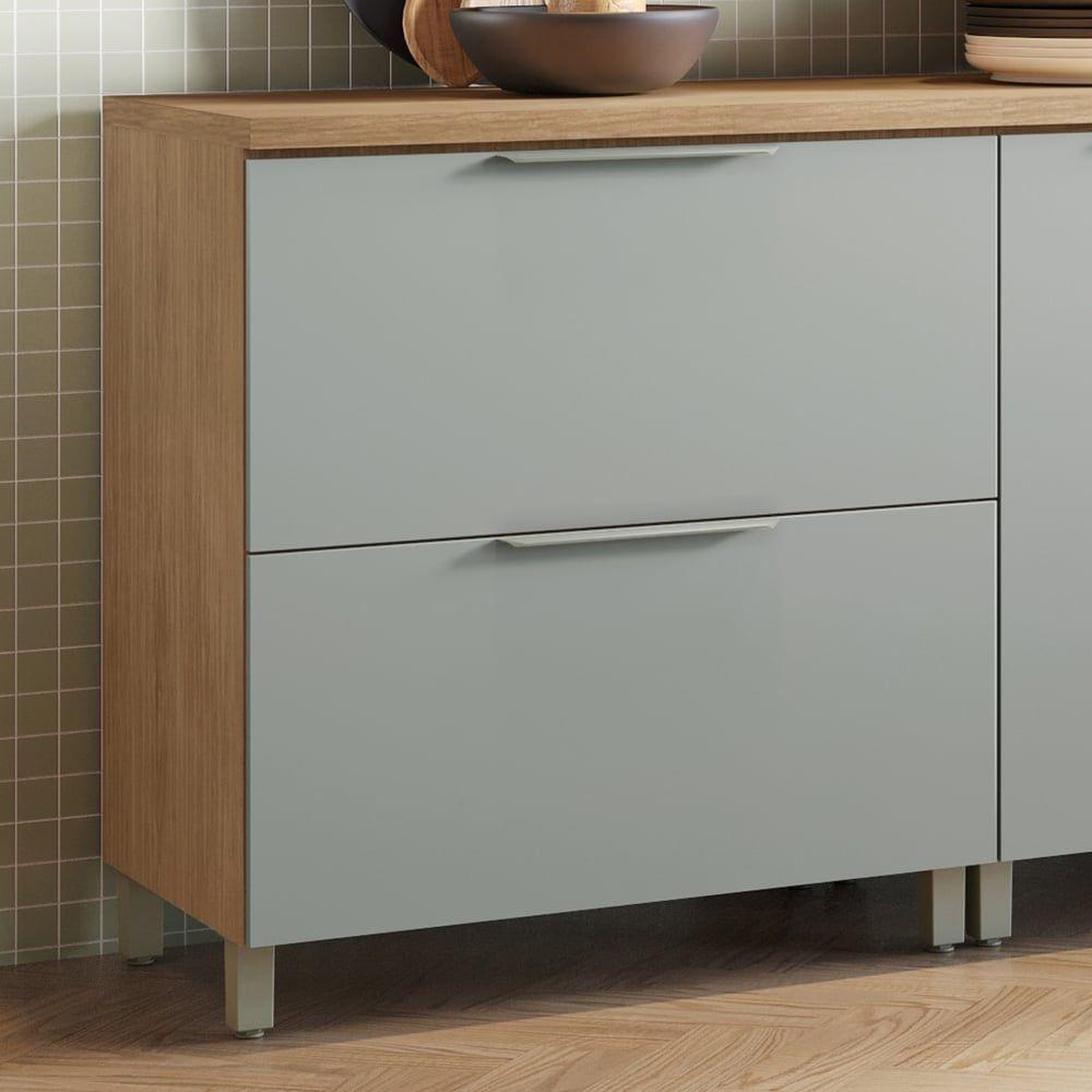 Balcão 1 Porta 1 Gaveta Marquesa 80cm 100% Mdf Móveis Nesher Nature/verde - 7