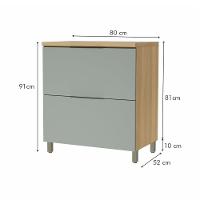 Balcão 1 Porta 1 Gaveta Marquesa 80cm 100% Mdf Móveis Nesher Nature/verde - 2