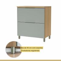 Balcão 1 Porta 1 Gaveta Marquesa 80cm 100% Mdf Móveis Nesher Nature/verde