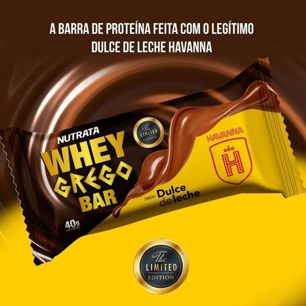 Whey Grego Bar Caixa Com 12 Unidades 480g Sabor Doce De Leite Havanna - 4