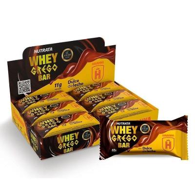 Whey Grego Bar Caixa Com 12 Unidades 480g Sabor Doce De Leite Havanna