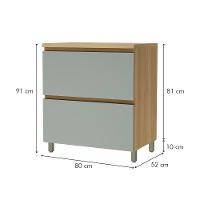 Balcão 1 Porta Basculante 1 Gaveta 80cm 100% Mdf Rainha Nature/verde - 2
