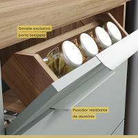 Balcão 1 Porta 3 Gavetas 120cm 100% Mdf Marquesa Nature/verde - 8