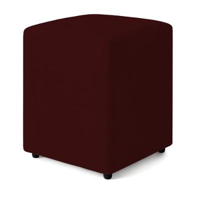 Puff Quadrado Decorativo Sienna Boucle - 7 Decor Bordo