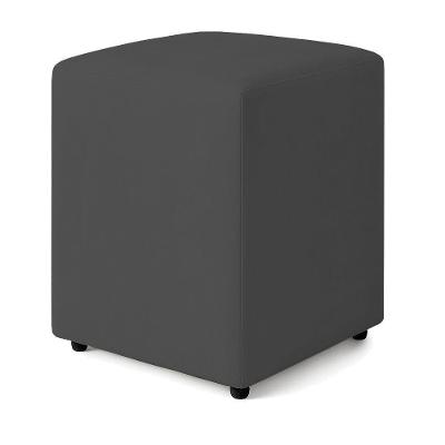 Puff Quadrado Decorativo Sienna Veludo - 7 Decor Cinza Escuro