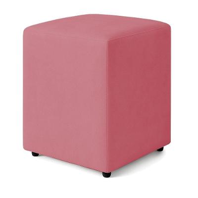 Puff Quadrado Decorativo Sienna Veludo - 7 Decor Rosa