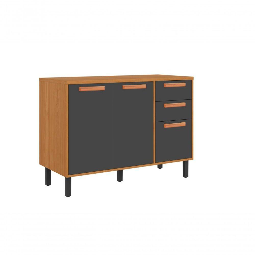 Balcão 3 Portas 2 Gavetas 120cm Com Tampo Nápoles - Itatiaia - 1