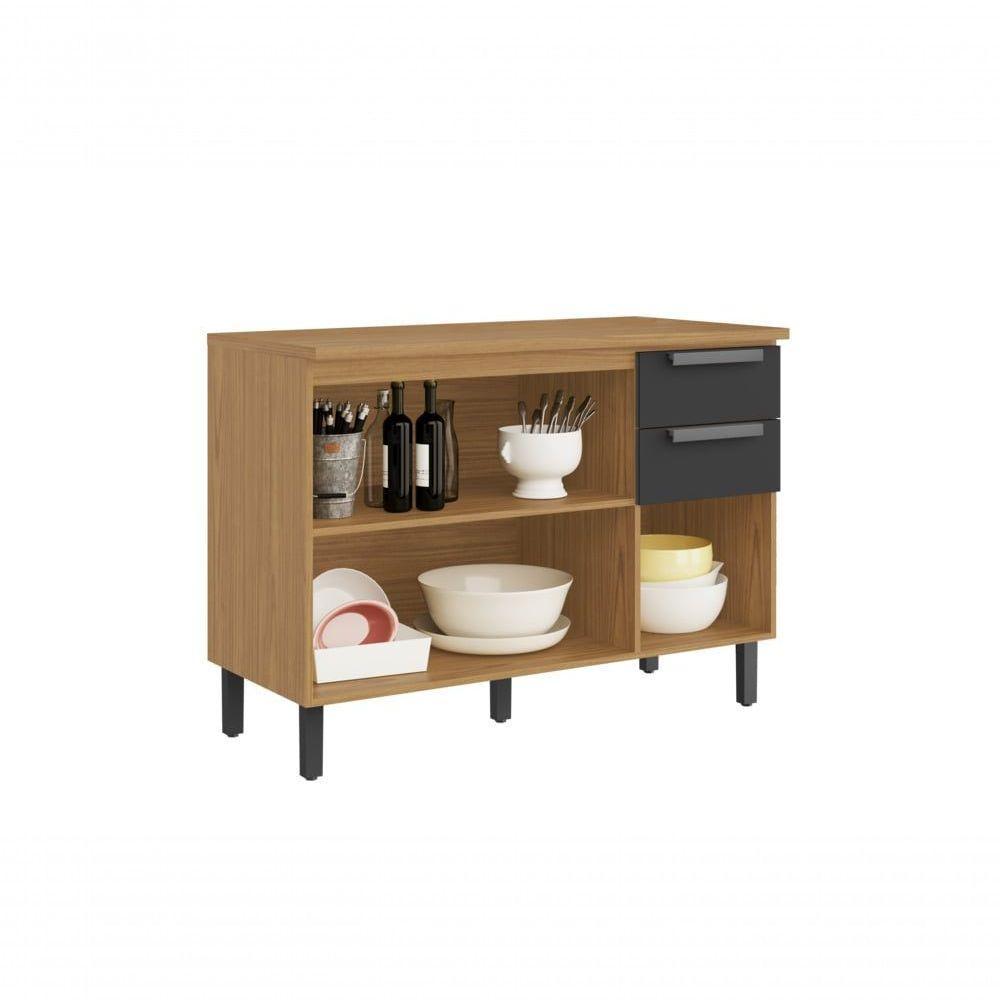 Balcão Com Tampo 3 Portas 2 Gavetas 120cm Mdf New Porto - Itatiaia - 3