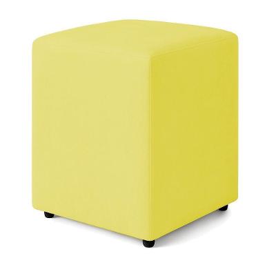 Puff Quadrado Decorativo Sienna Veludo - 7 Decor Amarelo