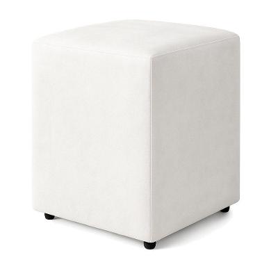 Puff Quadrado Decorativo Sienna Boucle - 7 Decor Branco