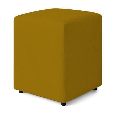 Puff Quadrado Decorativo Sienna Veludo - 7 Decor Mostarda