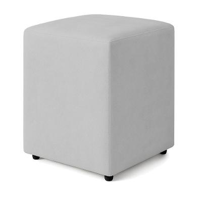 Puff Quadrado Decorativo Sienna Veludo - 7 Decor Prata