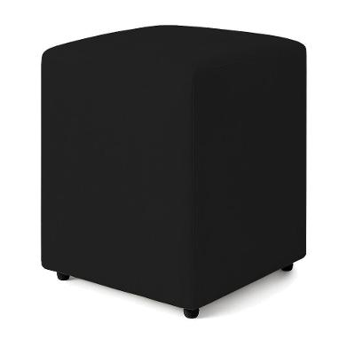 Puff Quadrado Decorativo Sienna Boucle - 7 Decor Preto