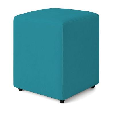 Puff Quadrado Decorativo Sienna Veludo - 7 Decor Azul Turquesa