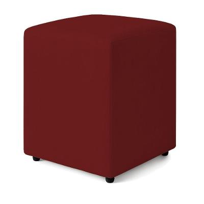 Puff Quadrado Decorativo Sienna Veludo - 7 Decor Vermelho