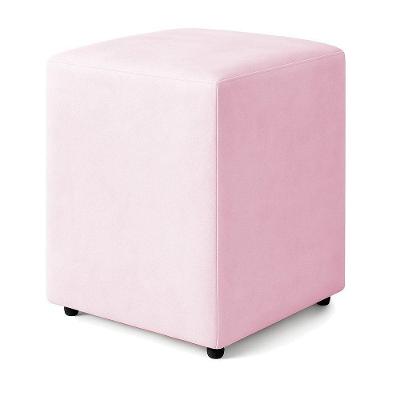 Puff Quadrado Decorativo Sienna Boucle - 7 Decor Rosê
