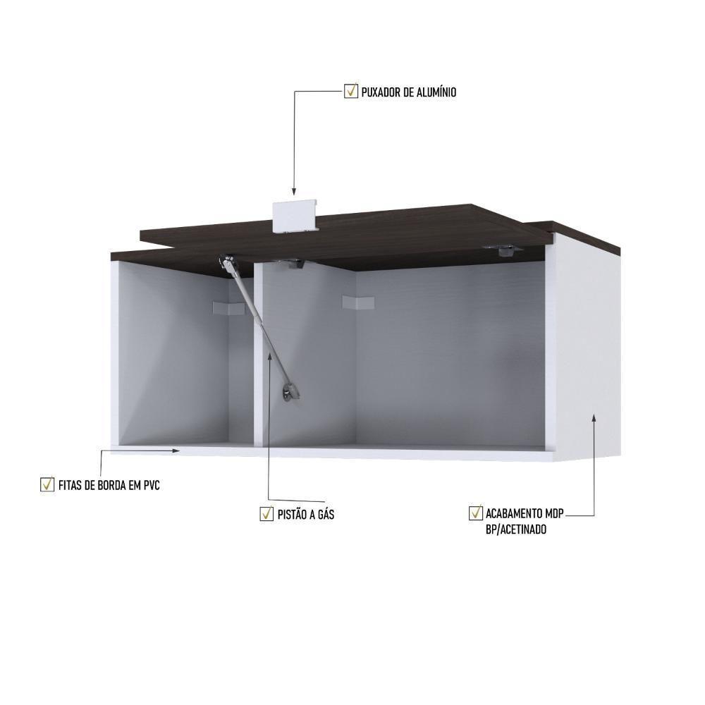 Armário Aéreo Com nicho E Porta Basculante 35x80x35cm Wlnp80 Com terracota - 3