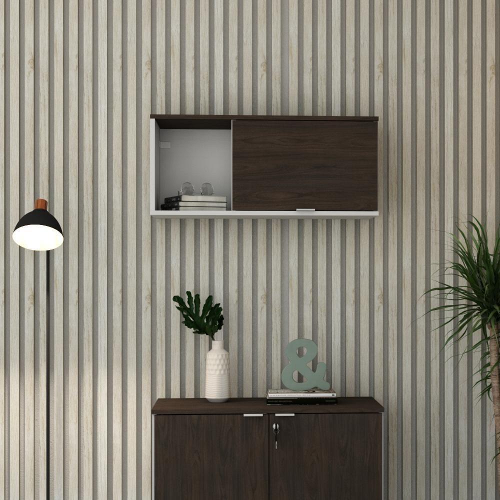 Armário Aéreo Com nicho E Porta Basculante 35x80x35cm Wlnp80 Com terracota - 4