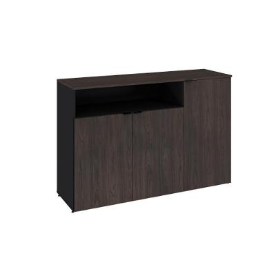 Armário Aparador Com 03 Portas E Nicho 89,5x135x42cm Wlap135 Preto Tx Com terracota
