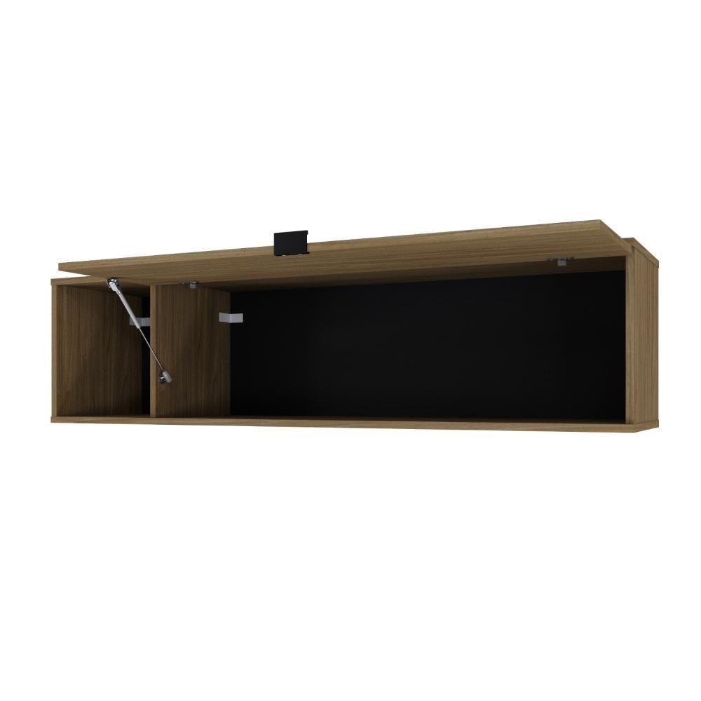 Armário Aéreo Com nicho E Porta Basculante 35x135x35cm Wlnp135 Vermont Oak - Preto - 5