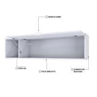 Armário Aéreo Com nicho E Porta Basculante 35x135x35cm Wlnp135 Branco Chess - 3