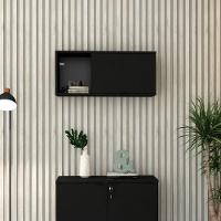 Armário Aéreo Com nicho E Porta Basculante 35x80x35cm Wlnp80 Preto ônix