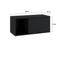 Armário Aéreo Com nicho E Porta Basculante 35x80x35cm Wlnp80 Preto ônix - 6