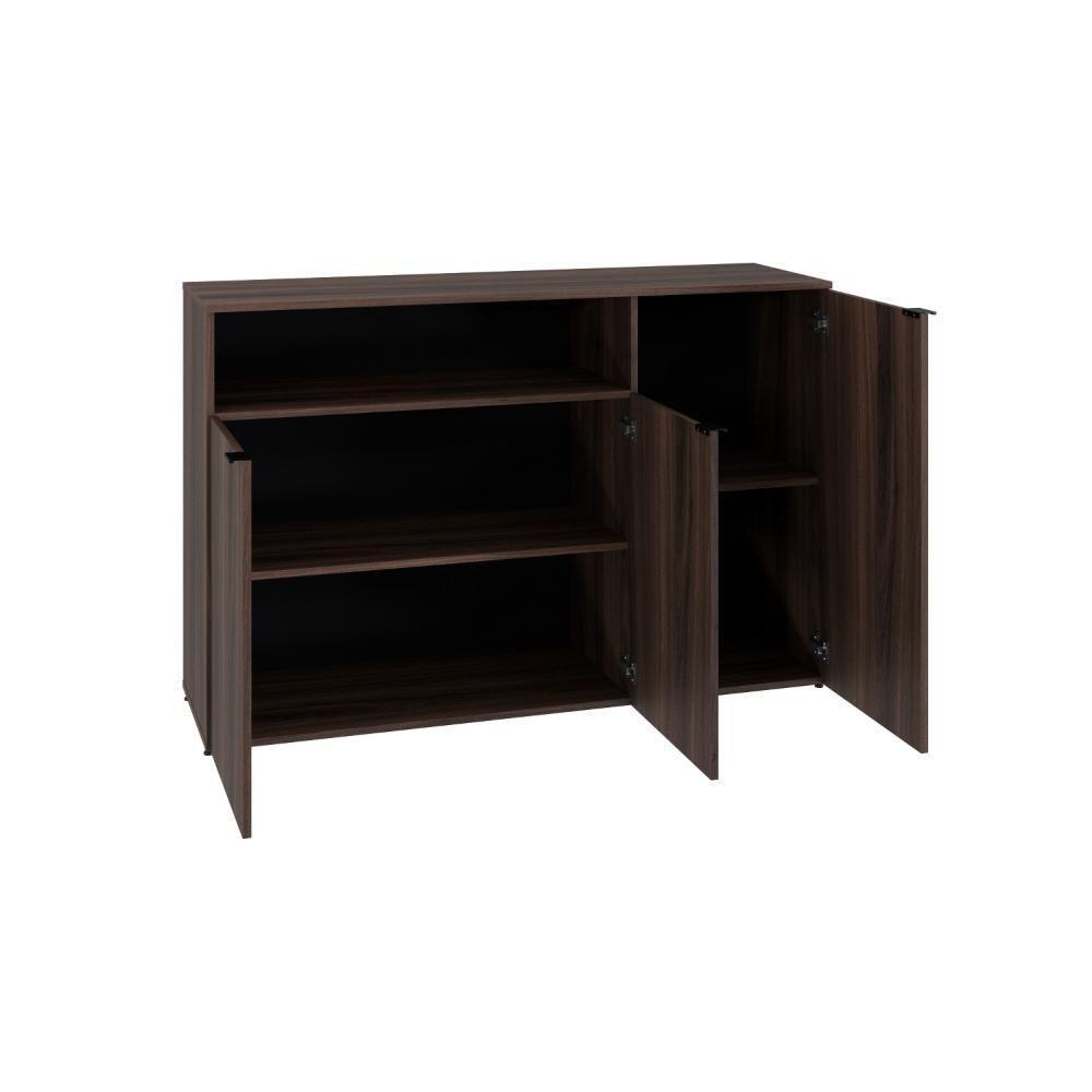 Armário Aparador Com 03 Portas E Nicho 89,5x135x42cm Wlap135 Nogal - Preto - 5