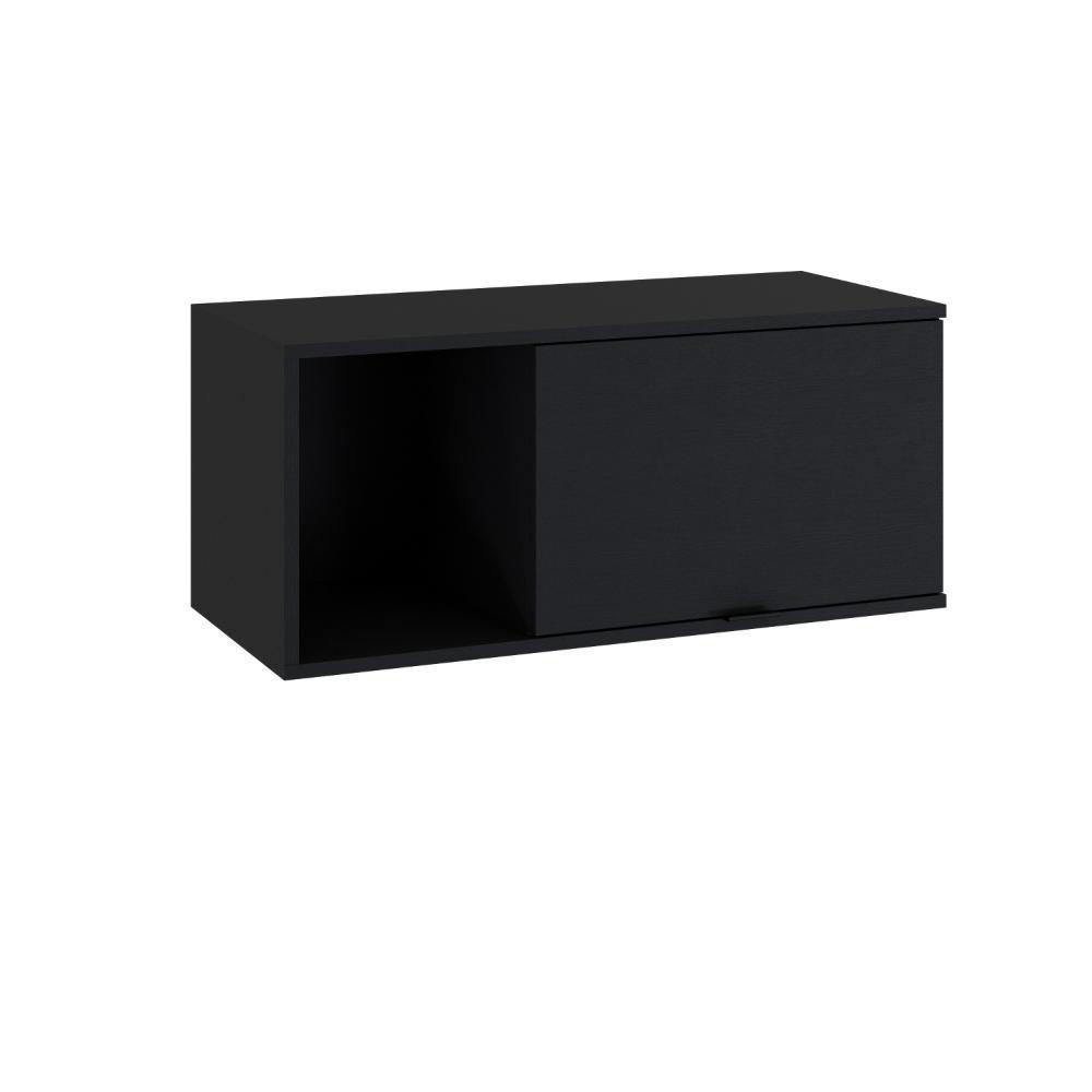 Armário Aéreo Com nicho E Porta Basculante 35x80x35cm Wlnp80 Preto Tx - 1