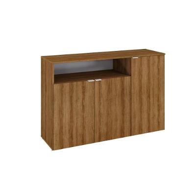 Armário Aparador Com 03 Portas E Nicho 89,5x135x42cm Wlap135 Lâmina Mel - Branco