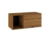 Armário Aéreo Com nicho E Porta Basculante 35x80x35cm Wlnp80 Lâmina Mel - Preto - 1