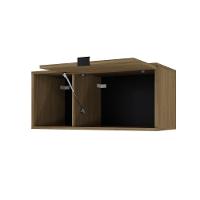 Armário Aéreo Com nicho E Porta Basculante 35x80x35cm Wlnp80 Vermont Oak - Preto - 2