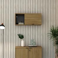 Armário Aéreo Com nicho E Porta Basculante 35x80x35cm Wlnp80 Vermont Oak - Preto - 5