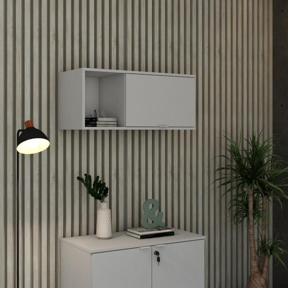 Armário Aéreo Com nicho E Porta Basculante 35x80x35cm Wlnp80 Branco Tx - 2