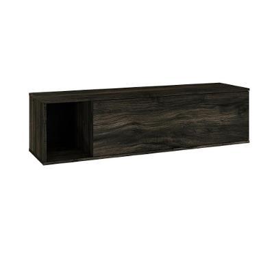 Armário Aéreo Com nicho E Porta Basculante 35x135x35cm Wlnp135 Carvalho Dark - Preto