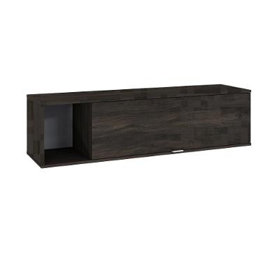 Armário Aéreo Com nicho E Porta Basculante 35x135x35cm Wlnp135 Carvalho Dark - Branco