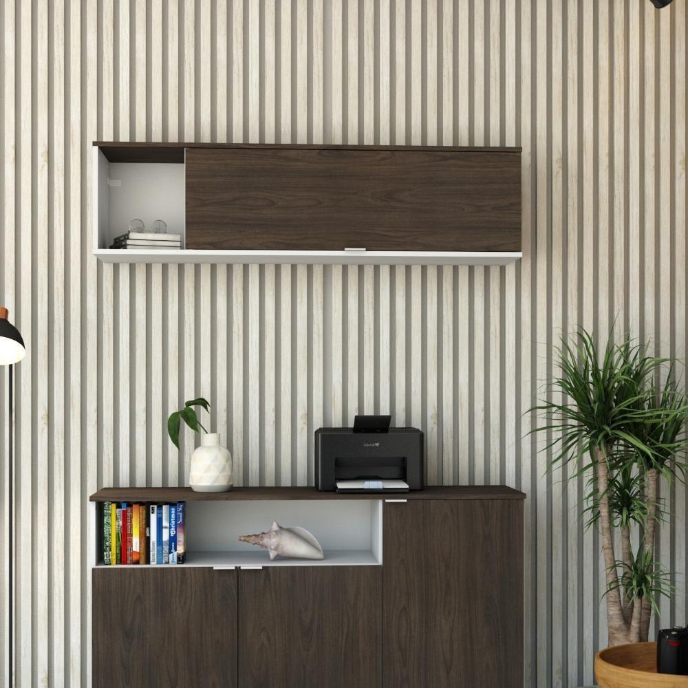 Armário Aéreo Com nicho E Porta Basculante 35x135x35cm Wlnp135 Com terracota - 4