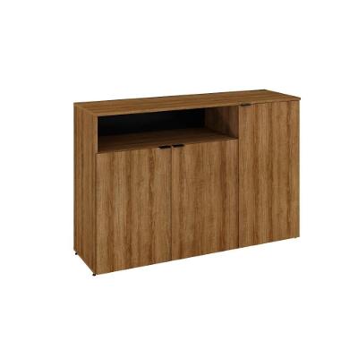 Armário Aparador Com 03 Portas E Nicho 89,5x135x42cm Wlap135 Lâmina Mel - Preto