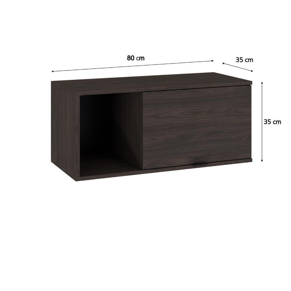 Armário Aéreo Com nicho E Porta Basculante 35x80x35cm Wlnp80 Terracota - Preto - 6