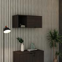 Armário Aéreo Com nicho E Porta Basculante 35x80x35cm Wlnp80 Terracota - Preto - 2