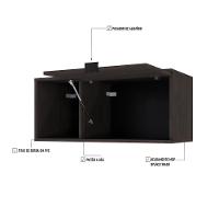 Armário Aéreo Com nicho E Porta Basculante 35x80x35cm Wlnp80 Terracota - Preto - 3