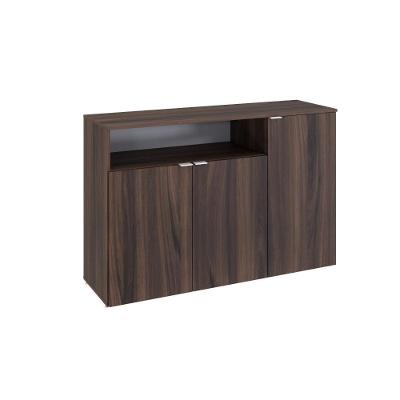 Armário Aparador Com 03 Portas E Nicho 89,5x135x42cm Wlap135 Nogal - Branco