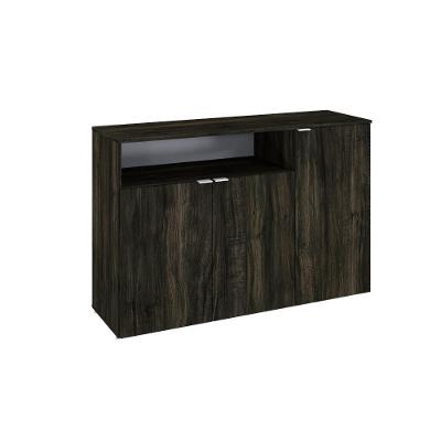 Armário Aparador Com 03 Portas E Nicho 89,5x135x42cm Wlap135 Carvalho Dark - Branco